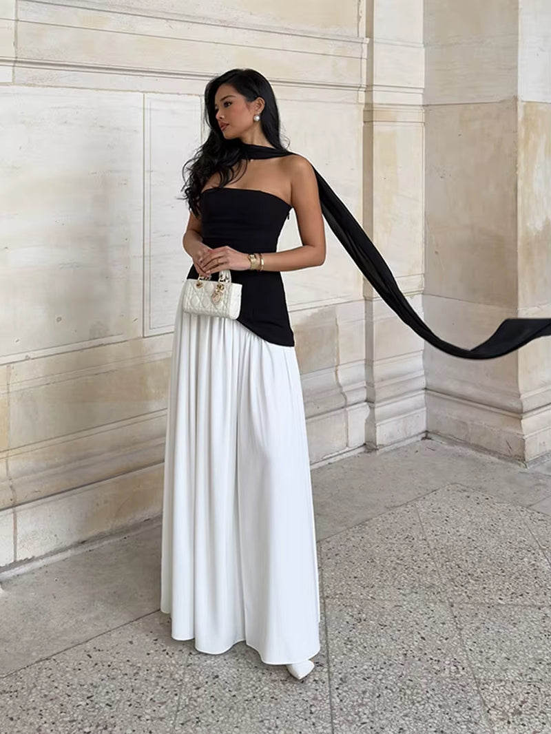 Graceful Allure: Elegant Pleated Backless Sleeveless Maxi Dress